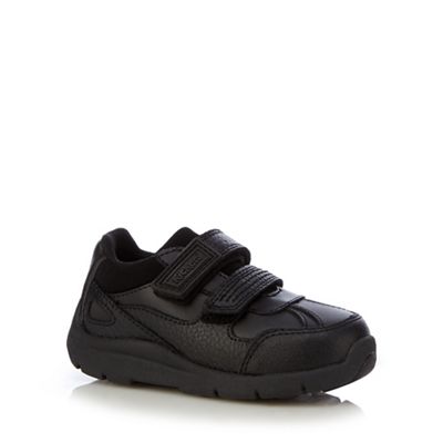 Kickers Boys' black leather buckle shoes